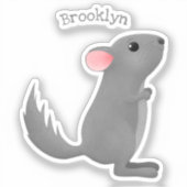 Niedliche Darstellung des Chinchilla-Cartoon Aufkleber (Vorderseite)