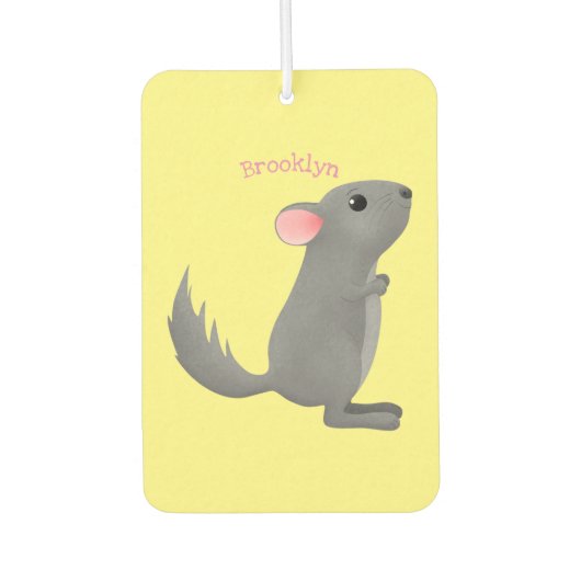 Niedliche Darstellung des Chinchilla-Cartoon Autolufterfrischer (Vorderseite)