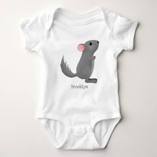 Niedliche Darstellung des Chinchilla-Cartoon Baby Strampler (Vorderseite)