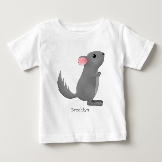 Niedliche Darstellung des Chinchilla-Cartoon Baby T-shirt (Vorderseite)