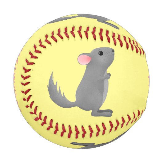 Niedliche Darstellung des Chinchilla-Cartoon Baseball (Vorderseite Links)