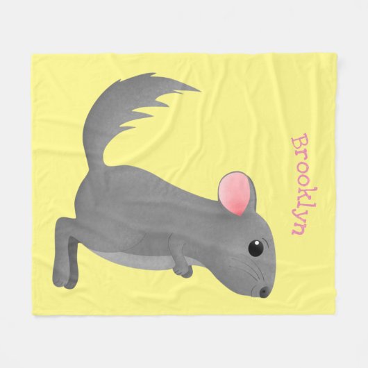 Niedliche Darstellung des Chinchilla-Cartoon Fleecedecke (Vorderseite (Horizontal))