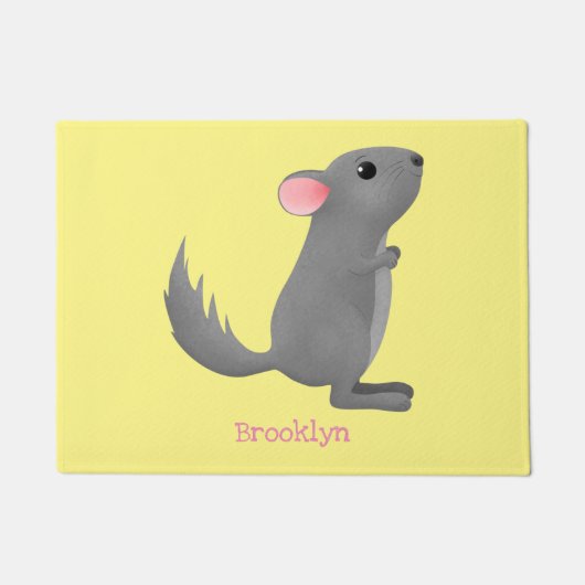 Niedliche Darstellung des Chinchilla-Cartoon Fußmatte (Vorderseite)