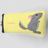 Niedliche Darstellung des Chinchilla-Cartoon Golf Headcover (Vorderseite)