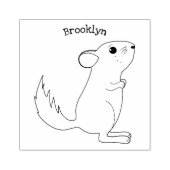 Niedliche Darstellung des Chinchilla-Cartoon Gummistempel (Prägung)