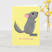 Niedliche Darstellung des Chinchilla-Cartoon Karte (Gelbe Blume)