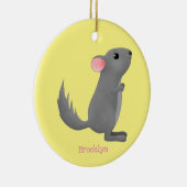 Niedliche Darstellung des Chinchilla-Cartoon Keramik Ornament (Rechts)