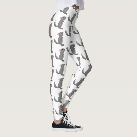 Niedliche Darstellung des Chinchilla-Cartoon Leggings (Rechts)