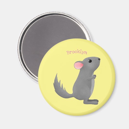 Niedliche Darstellung des Chinchilla-Cartoon Magnet (Vorderseite/Rückseite)