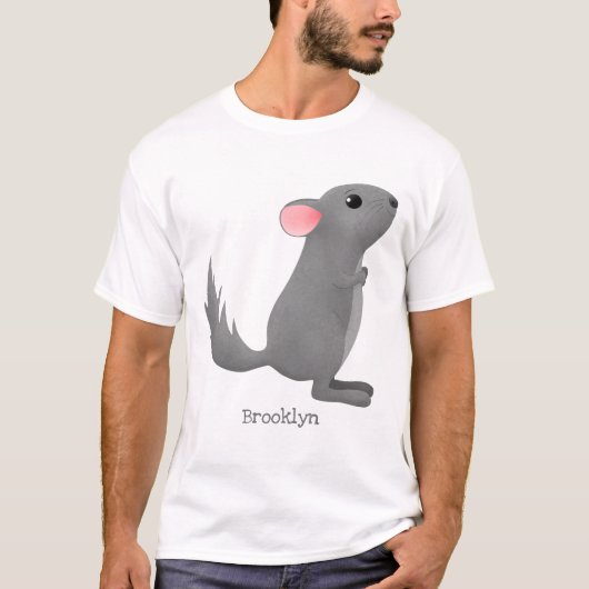 Niedliche Darstellung des Chinchilla-Cartoon T-Shirt (Vorderseite)