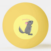 Niedliche Darstellung des Chinchilla-Cartoon Tischtennisball (Rückseite)