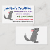 Niedliche Darstellung des Chinchilla-Cartoon Visitenkarte (Vorne/Hinten)