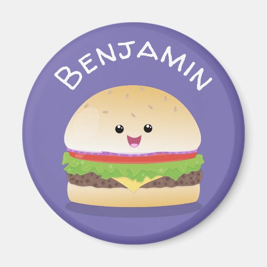 Niedliche Darstellung des Hamburger Cartoon Magnet (Vorne)
