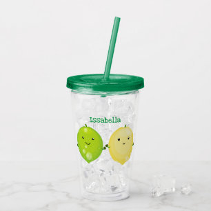 Niedliche Darstellung des Limonen Cartoon Acryltrinkbecher