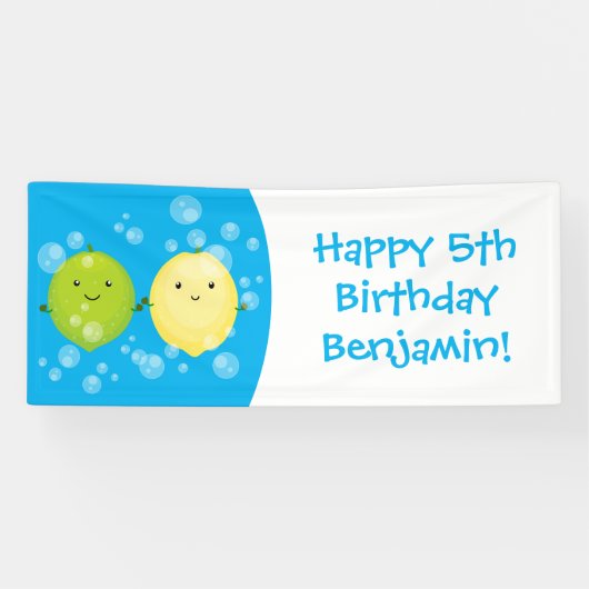 Niedliche Darstellung des Limonen Cartoon Banner (Horizontal)