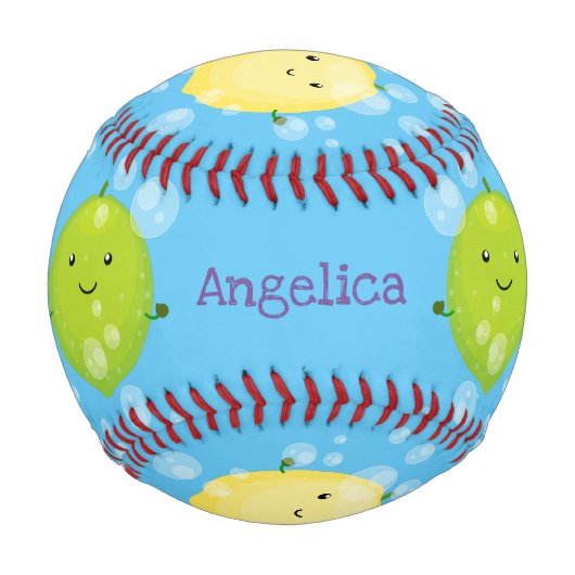 Niedliche Darstellung des Limonen Cartoon Baseball (Vorderseite)