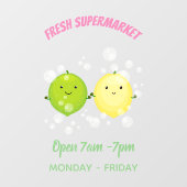 Niedliche Darstellung des Limonen Cartoon Fensteraufkleber (Blatt)