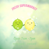 Niedliche Darstellung des Limonen Cartoon Fensteraufkleber (Blatt 3)