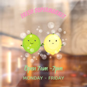 Niedliche Darstellung des Limonen Cartoon Fensteraufkleber (Blatt 2)