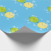 Niedliche Darstellung des Limonen Cartoon Geschenkpapier (Ecke)