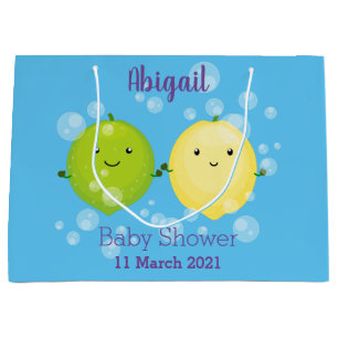 Niedliche Darstellung des Limonen Cartoon Große Geschenktüte