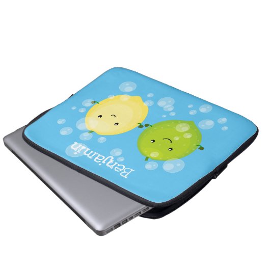 Niedliche Darstellung des Limonen Cartoon Laptopschutzhülle (Vorne Knopf)