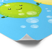 Niedliche Darstellung des Limonen Cartoon Poster (Ecke)