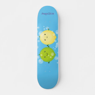 Niedliche Darstellung des Limonen Cartoon Skateboard