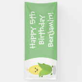 Niedliche Darstellung des Mais-Cartoon Banner (Vertikal)