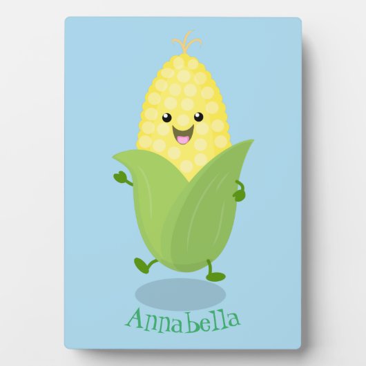 Niedliche Darstellung des Mais-Cartoon Fotoplatte (Vorderseite)