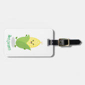 Niedliche Darstellung des Mais-Cartoon Gepäckanhänger (Vorderseite horizontal)