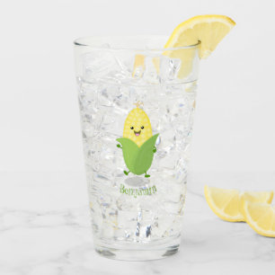 Niedliche Darstellung des Mais-Cartoon Glas