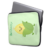 Niedliche Darstellung des Mais-Cartoon Laptopschutzhülle (Vorderseite Links)