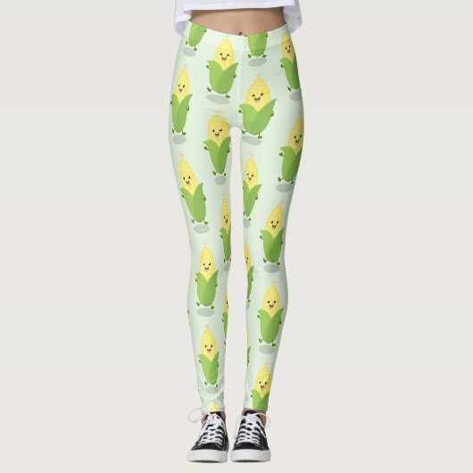 Niedliche Darstellung des Mais-Cartoon Leggings (Vorderseite)
