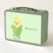 Niedliche Darstellung des Mais-Cartoon Metall Brotdose (Rückseite)