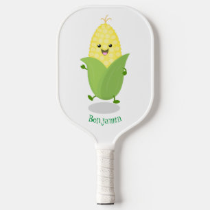 Niedliche Darstellung des Mais-Cartoon Pickleball Schläger