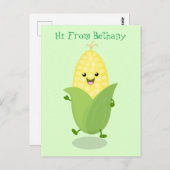 Niedliche Darstellung des Mais-Cartoon Postkarte (Vorne/Hinten)