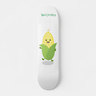 Niedliche Darstellung des Mais-Cartoon Skateboard