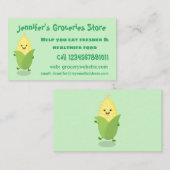 Niedliche Darstellung des Mais-Cartoon Visitenkarte (Vorne/Hinten)