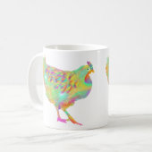 Niedliche Darstellung eines farbigen Hühners Kaffeetasse (Vorderseite Links)