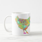 Niedliche Darstellung eines farbigen Hühners Kaffeetasse (Links)