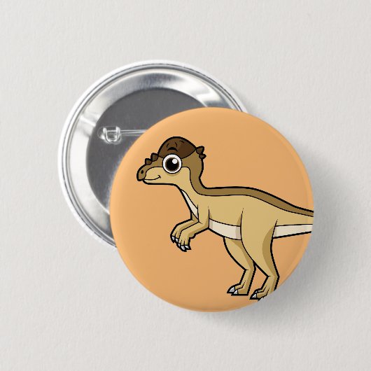 Niedliche Darstellung eines Pachycephalosaurus-Din Button (Vorne & Hinten)