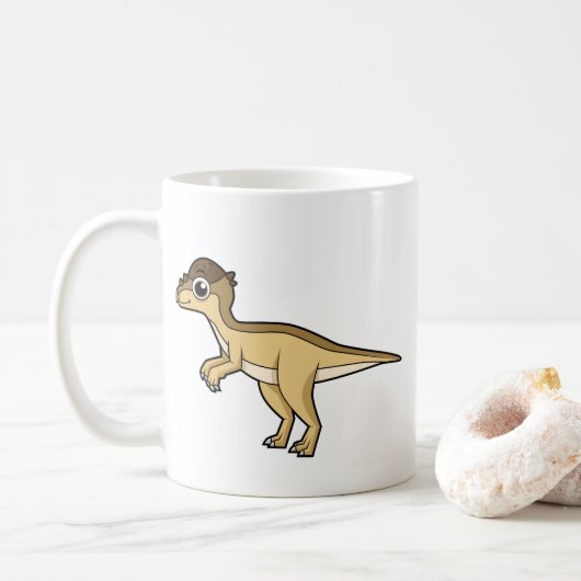 Niedliche Darstellung eines Pachycephalosaurus-Din Kaffeetasse (Mit Donut)