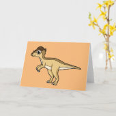 Niedliche Darstellung eines Pachycephalosaurus-Din Karte (Gelbe Blume)