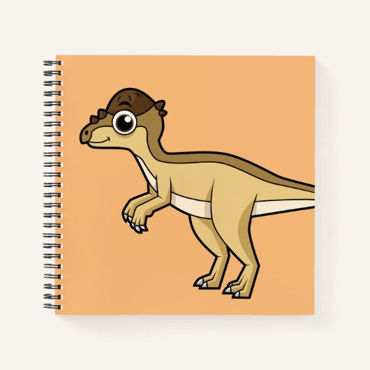 Niedliche Darstellung eines Pachycephalosaurus-Din Notizblock (Vorderseite)