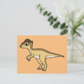 Niedliche Darstellung eines Pachycephalosaurus-Din Postkarte (Stehend Vorderseite)