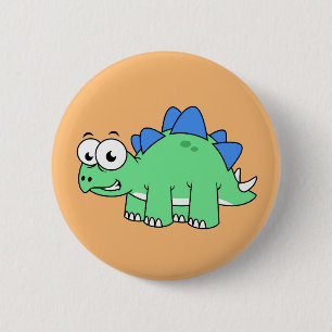 Niedliche Darstellung eines Stegosaurus. 2 Button