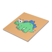 Niedliche Darstellung eines Stegosaurus. 2 Fliese (Seite)