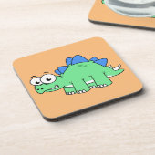 Niedliche Darstellung eines Stegosaurus. 2 Getränkeuntersetzer (Linke Seite)