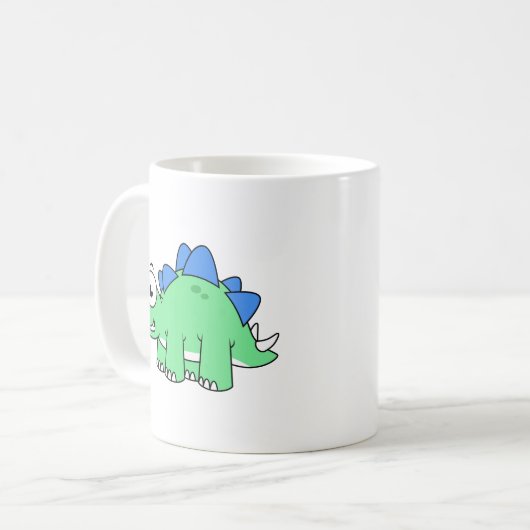 Niedliche Darstellung eines Stegosaurus. 2 Kaffeetasse (Vorderseite Links)
